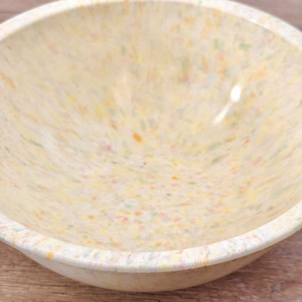 Vintage Melamine Melmac Splatter Confetti MIXING BOWL 10in Honey Yellow Green